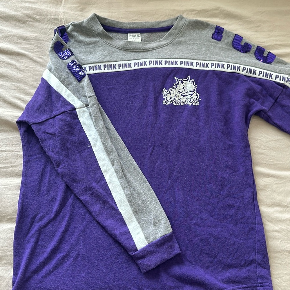 TCU HORNED FROGS Victoria’s Secret/Pink Long Sleeve Shirt Size Small